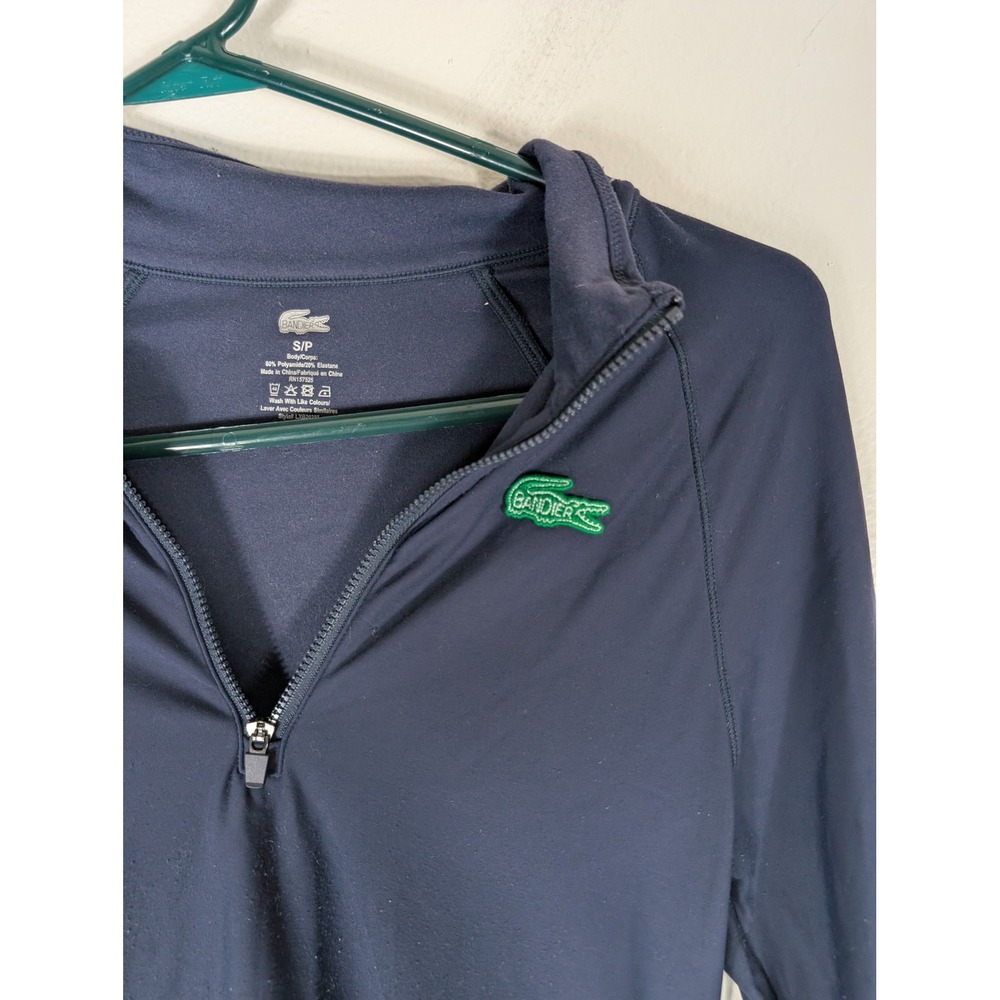 Lacoste x Bandier Womens Small Navy Blue 1/4 Zip Performance Sweater LXB20227 - Picture 2 of 8